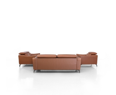 Picture of Divani Casa Danis - Modern Cognac Leather Brown Sofa Set