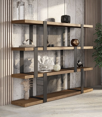 Picture of Modrest Brewer - Modern Walnut & Black Bookshelf