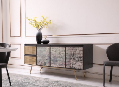 Picture of Modrest Phelan - Modern Smoked Ash & Brass Buffet