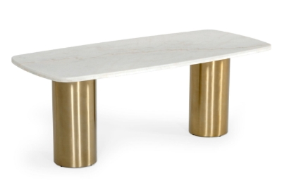 Picture of Modrest Rocky - Glam White Marble & Brush Gold Dining Table