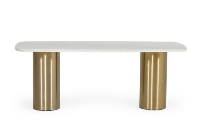 Picture of Modrest Rocky - Glam White Marble & Brush Gold Dining Table