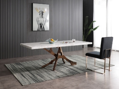 Picture of Modrest Legend - Modern White Marble & Rosegold Dining Table