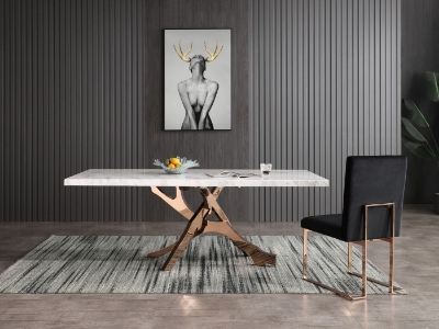 Picture of Modrest Legend - Modern White Marble & Rosegold Dining Table