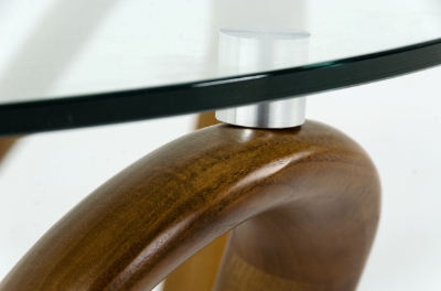 Picture of Modrest Lassen - Modern Glass & Walnut Coffee Table