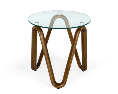 Picture of Modrest Lassen - Modern Glass & Walnut End Table