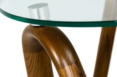 Picture of Modrest Lassen - Modern Glass & Walnut End Table