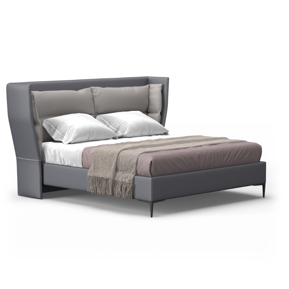 Picture of Modrest Jolene - Eastern King Dark & Light Grey Leatherette Bed