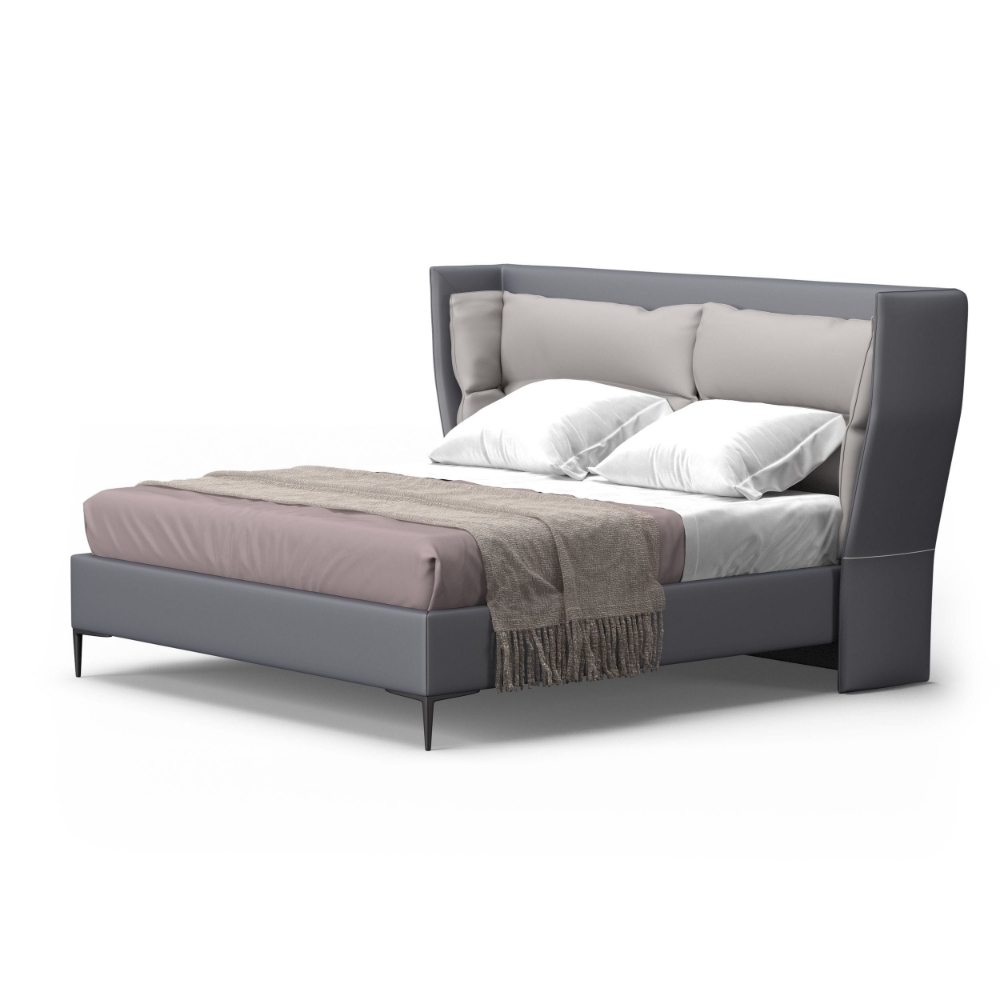 Picture of Modrest Jolene - Eastern King Dark & Light Grey Leatherette Bed