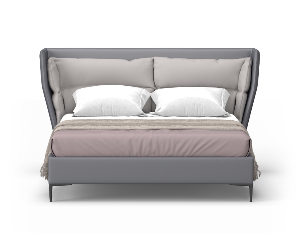 Picture of Modrest Jolene - Eastern King Dark & Light Grey Leatherette Bed