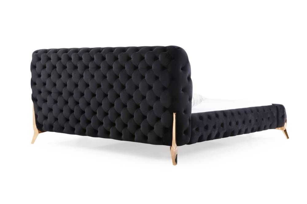 Picture of Modrest Legend - Modern Black Velvet & Rosegold Bed