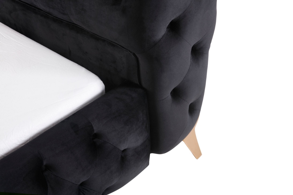 Picture of Modrest Legend - Modern Black Velvet & Rosegold Bed