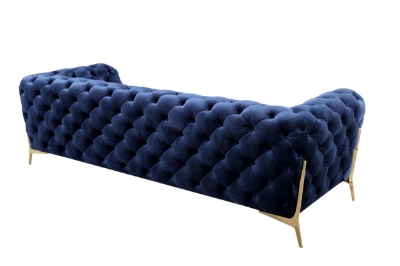 Picture of Divani Casa Sheila - Transitional Dark Blue Fabric Sofa