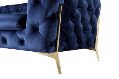 Picture of Divani Casa Sheila - Transitional Dark Blue Fabric Loveseat