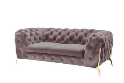 Picture of Divani Casa Sheila - Transitional Silver Fabric Loveseat