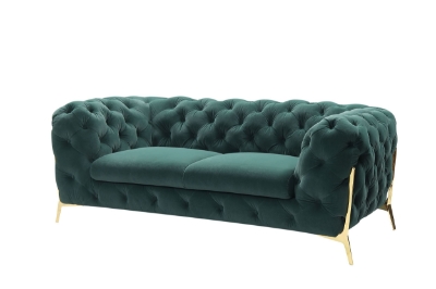 Picture of Divani Casa Sheila - Transitional Emerald Green Fabric Loveseat