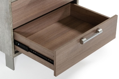 Picture of Nova Domus Boston - Modern Brown Oak & Brushed Stainless Steel Nightstand