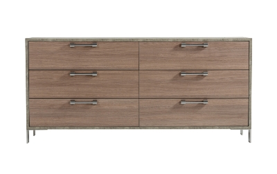 Picture of Nova Domus Boston - Modern Brown Oak & Brushed Stainless Steel Dresser