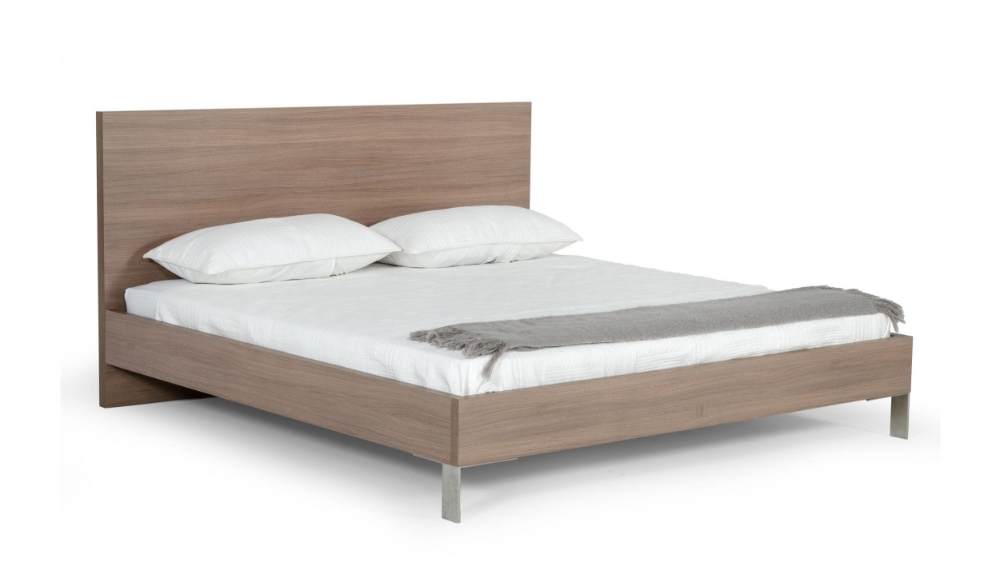 Picture of Nova Domus Boston - Modern Brown Oak & Brushed Stainless Steel Bed