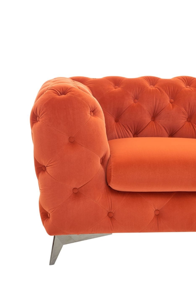 Picture of Divani Casa Delilah - Modern Orange Fabric Loveseat