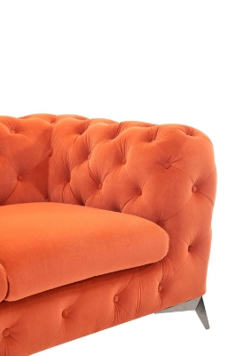 Picture of Divani Casa Delilah - Modern Orange Fabric Loveseat