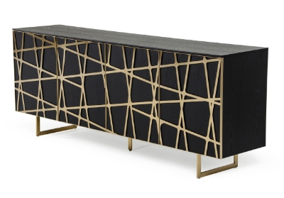 Picture of Modrest Kilson - Modern Black Oak & Champagne Gold Buffet