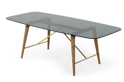 Picture of Modrest Kipling - Modern Smoked Glass & Walnut Large Dining Table