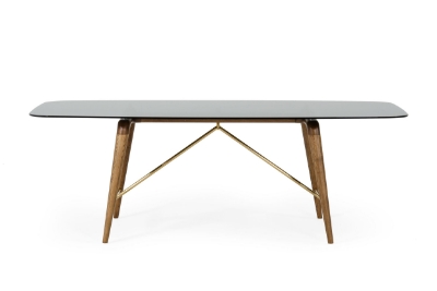 Picture of Modrest Kipling - Modern Smoked Glass & Walnut Large Dining Table