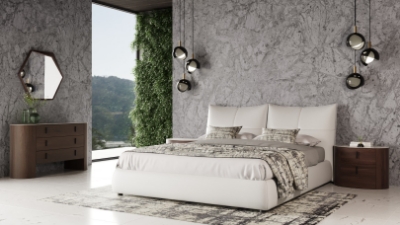 Picture of Modrest Patrick - Modern White Leather Bed