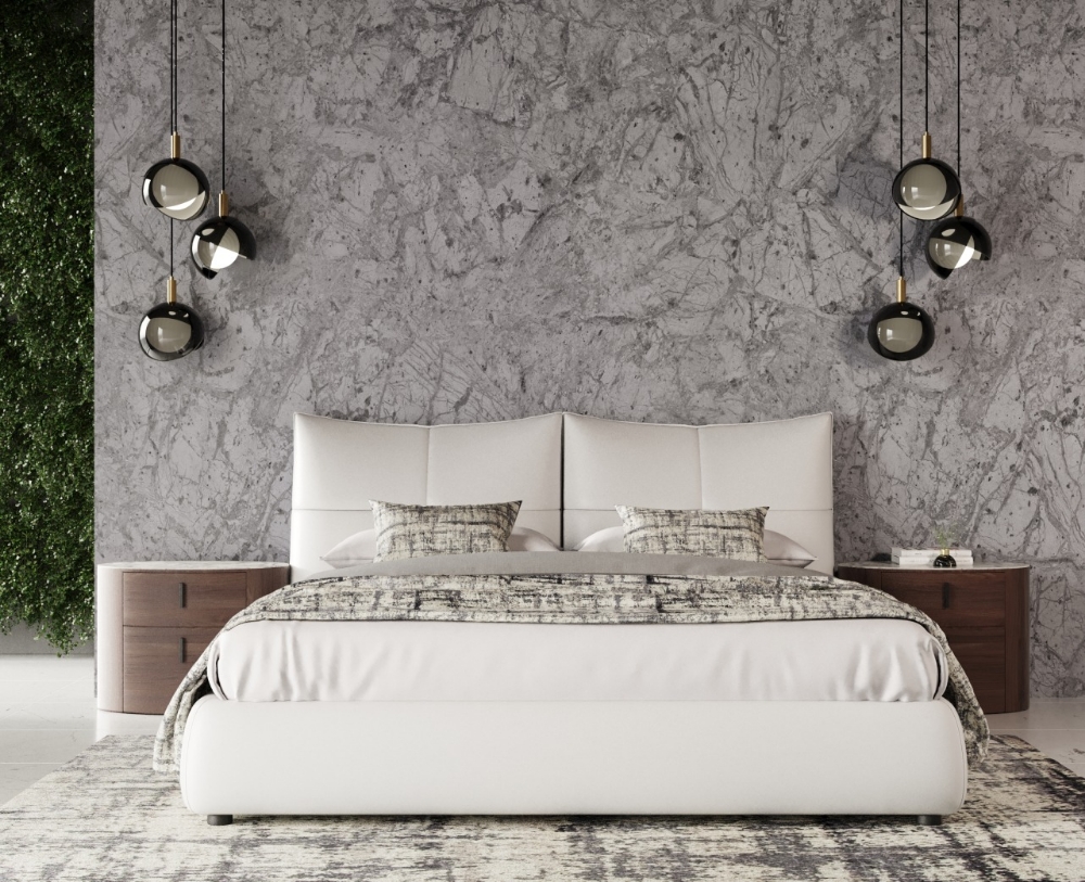 Picture of Modrest Patrick - Modern White Leather Bed