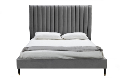 Picture of Modrest Hemlock - Modern Grey Velvet Bed