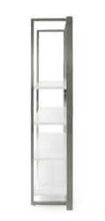 Picture of Modrest Fauna - Modern White High Gloss & Stainless Steel Bookshelf