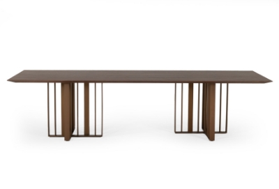 Picture of Modrest Livia - Modern Wenge & Gold Stainless Steel Dining Table