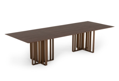 Picture of Modrest Livia - Modern Wenge & Gold Stainless Steel Dining Table