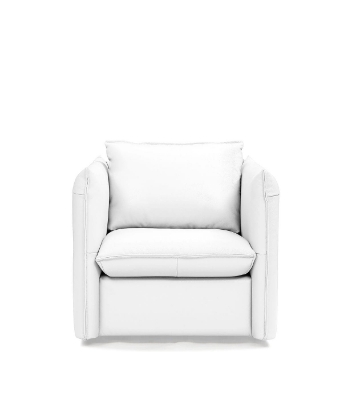 Picture of Divani Casa Tamworth - Modern White Leather Swivel Lounge Chair