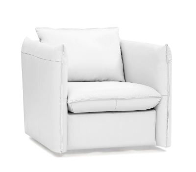 Picture of Divani Casa Tamworth - Modern White Leather Swivel Lounge Chair