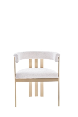 Picture of Modrest Pontiac - Modern Beige Sherpa + Gold Dining Chair