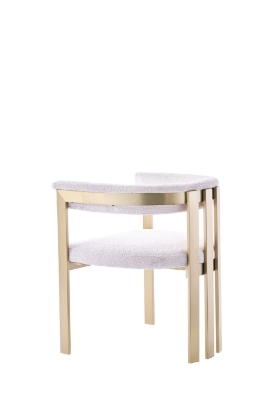 Picture of Modrest Pontiac - Modern Beige Sherpa + Gold Dining Chair