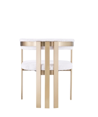 Picture of Modrest Pontiac - Modern Beige Sherpa + Gold Dining Chair