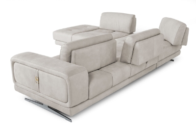 Picture of Lamod Italia Mood - Contemporary Light Grey Leather Left Facing Sectional Sofa