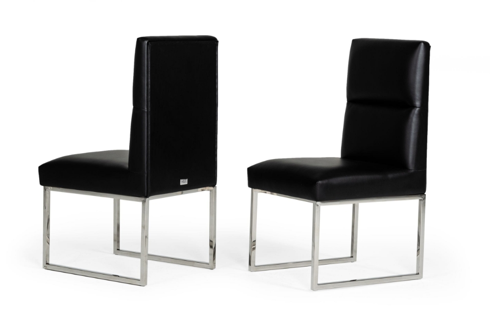 Picture of A&X Carla - Modern Black Leatherette Dining Chair (Set of 2)