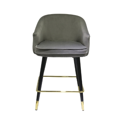 Picture of Modrest Elliot - Contemporary Grey & Black/Gold Dining Bar Stool (Set of 2)