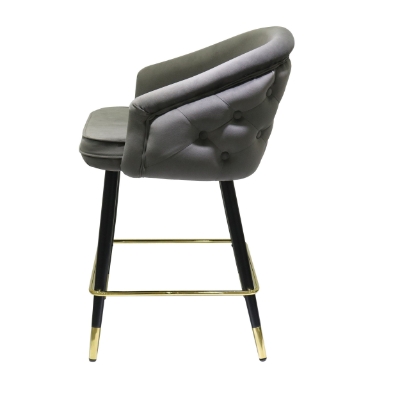 Picture of Modrest Elliot - Contemporary Grey & Black/Gold Dining Bar Stool (Set of 2)