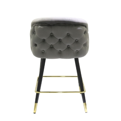 Picture of Modrest Elliot - Contemporary Grey & Black/Gold Dining Bar Stool (Set of 2)