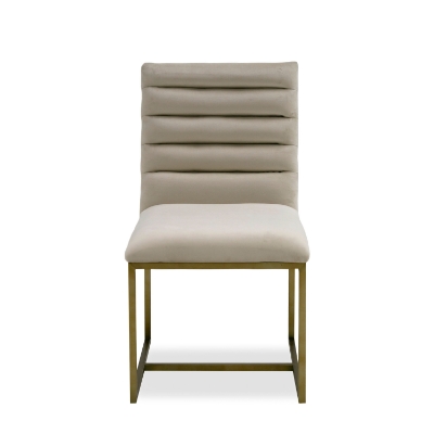 Picture of Modrest Barker - Modern Beige & Brush Gold Dining Chair (Set of 2)