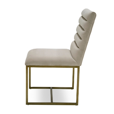 Picture of Modrest Barker - Modern Beige & Brush Gold Dining Chair (Set of 2)