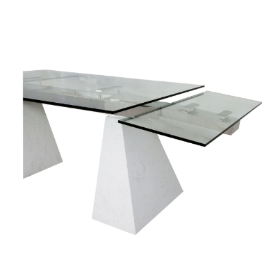 Picture of Modrest Latrobe - Modern Extendable Quartz Stone & Glass Dining Table