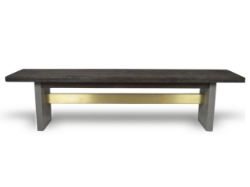 Picture of Modrest June - Modern Dark Grey Concrete & Walnut Dining Bench