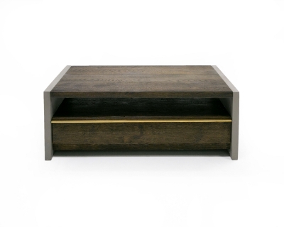 Picture of Modrest June - Modern Dark Grey Concrete & Walnut Coffee Table