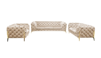 Picture of Divani Casa Sheila - Transitional Light Beige Fabric Sofa Set