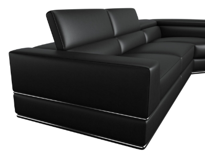 Picture of Divani Casa Pella - Modern Black Italian Leather U Shaped Sectional Sofa